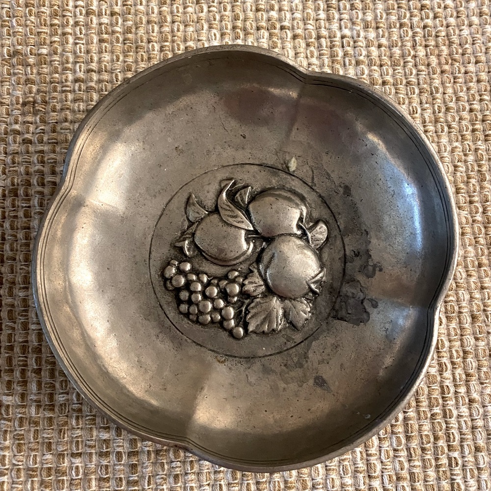 Pewter Marinoni Bowl embossed with fruit